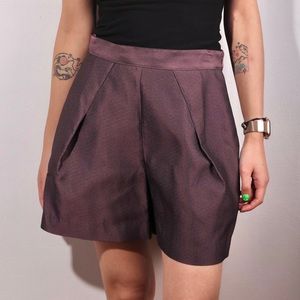 Zac Posen jacquard plum balloon shorts